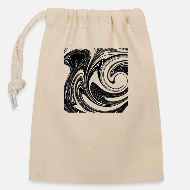 Fluidity - Closable cotton gift bag (14x20cm) - nature