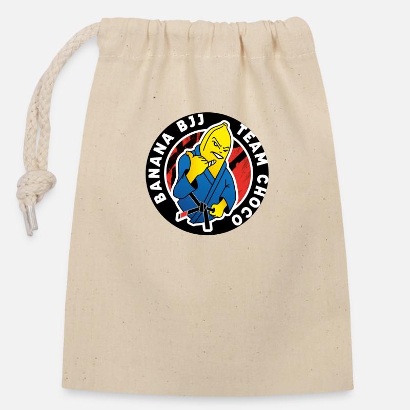 Banane BJJ - Sac cadeau en coton avec cordon (14 x 20 cm) - nature