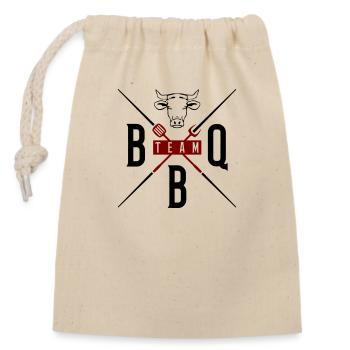 grill bbq team - Verschließbarer Geschenkbeutel aus Baumwolle (14x20cm) - Natur - Vorne