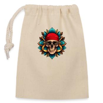 Pirate du crâne - Sac cadeau en coton avec cordon (14 x 20 cm) - nature - Devant
