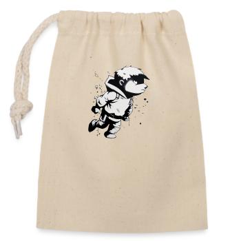 Fabio street art - Sac cadeau en coton avec cordon (14 x 20 cm) - nature - Devant