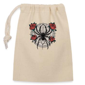 Spider / Web / Pet / Reptile / Eight-legged - Closable cotton gift bag (14x20cm) - nature - Front