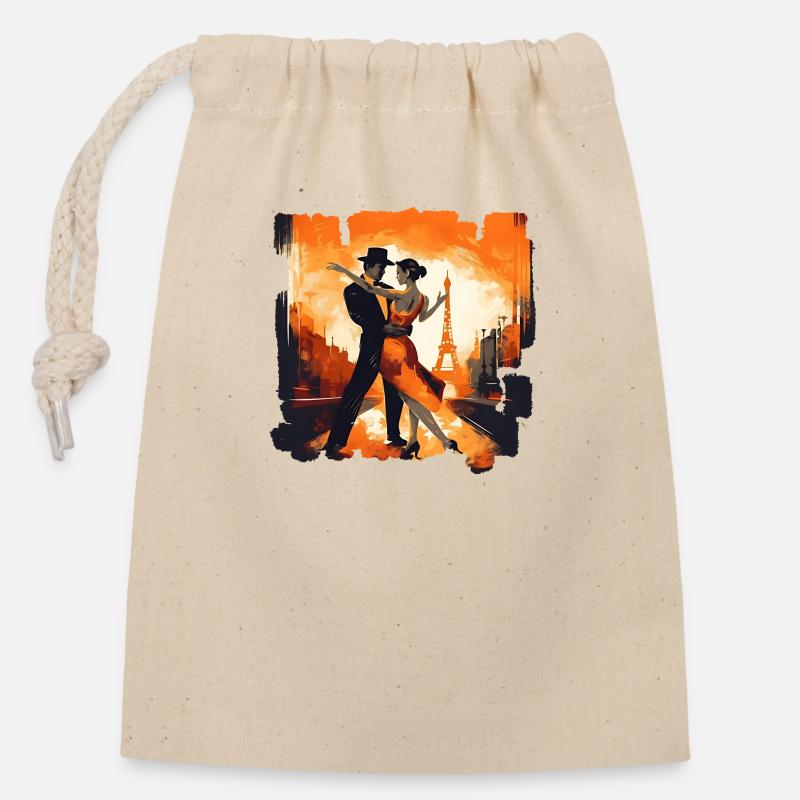 Dans le tango, il n’y a pas de séquence fixe de pas - Sac cadeau en coton avec cordon (14 x 20 cm) - nature