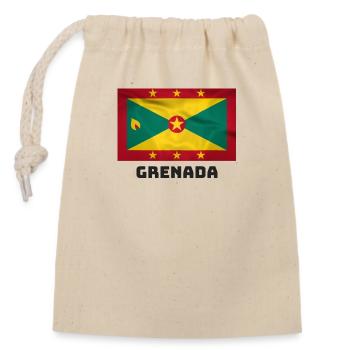 Grenada flag - Closable cotton gift bag (14x20cm) - nature - Front