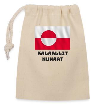 Grönland Flagge - Verschließbarer Geschenkbeutel aus Baumwolle (14x20cm) - Natur - Vorne