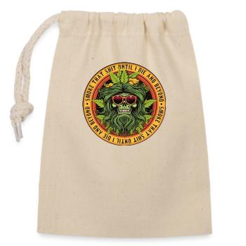 Crâne de marijuana - Sac cadeau en coton avec cordon (14 x 20 cm) - nature - Devant