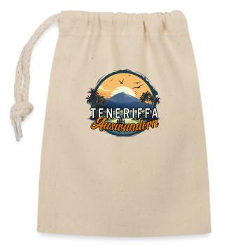Teneriffa Auswandern - Verschließbarer Geschenkbeutel aus Baumwolle (14x20cm) - Natur - Vorne