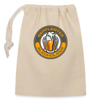 Gepflegter Alkoholiker - Verschließbarer Geschenkbeutel aus Baumwolle (14x20cm) - Natur - Vorne