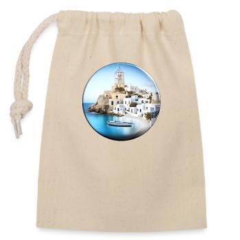 La Grèce a de nombreux bâtiments anciens à offrir - Sac cadeau en coton avec cordon (14 x 20 cm) - nature - Devant