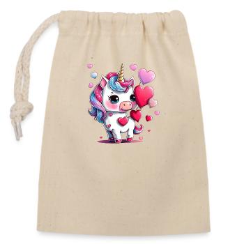 Licorne Fille Licornes Licorne Animal Mythique - Sac cadeau en coton avec cordon (14 x 20 cm) - nature - Devant