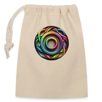 Regenbogen Farben Elemente Knoten - Verschließbarer Geschenkbeutel aus Baumwolle (14x20cm) - Natur - Vorne