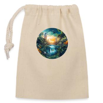 Un coucher de soleil dans la grande ville de l’Amazonie - Sac cadeau en coton avec cordon (14 x 20 cm) - nature - Devant