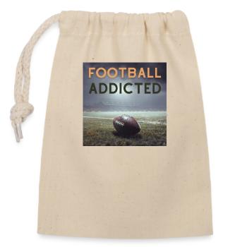 Accro au football - Sac cadeau en coton avec cordon (14 x 20 cm) - nature - Devant