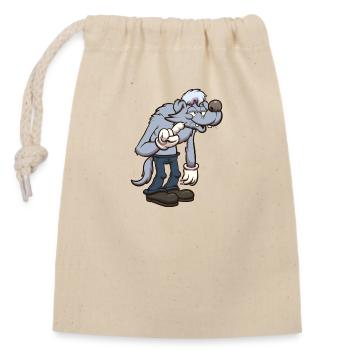Cute Grey Werewolf - Closable cotton gift bag (14x20cm) - nature - Front
