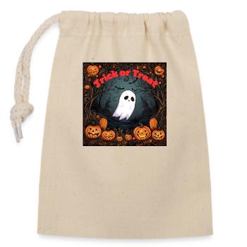 Trick or Treat - Verschließbarer Geschenkbeutel aus Baumwolle (14x20cm) - Natur - Vorne