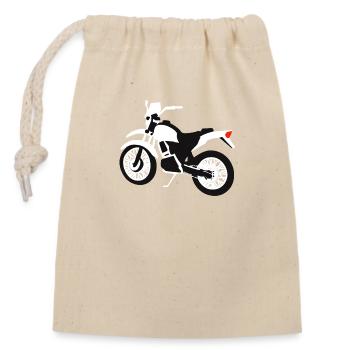 Motorradfan Motorrad Motorcross Motorradfahrer - Verschließbarer Geschenkbeutel aus Baumwolle (14x20cm) - Natur - Vorne