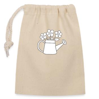 Blume Geschenk Blumen Garten Hobbygärtner Gärtner - Verschließbarer Geschenkbeutel aus Baumwolle (14x20cm) - Natur - Vorne