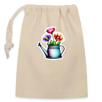Blume Gärtner Geschenk Blumen Garten Hobbygärtner - Verschließbarer Geschenkbeutel aus Baumwolle (14x20cm) - Natur - Vorne