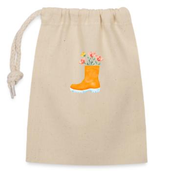 Blume Geschenk Blumen Garten Hobbygärtner Gärtner - Verschließbarer Geschenkbeutel aus Baumwolle (14x20cm) - Natur - Vorne