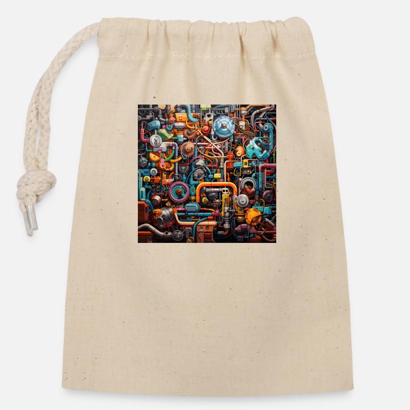 Mech - Closable cotton gift bag (14x20cm) - nature