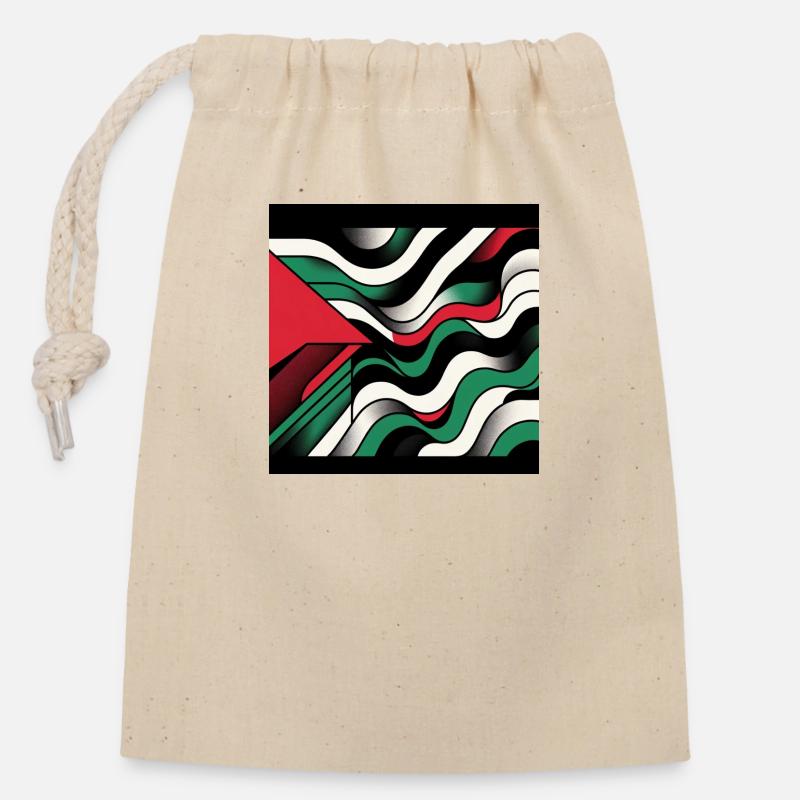 Palestine Color Game: Modern Abstract Design - Closable cotton gift bag (14x20cm) - nature