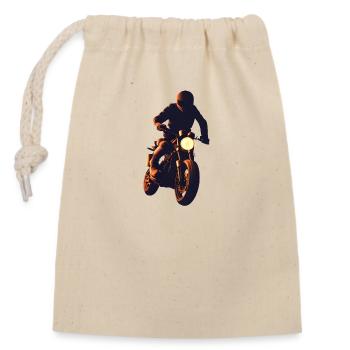 Motorcross Motorcycle Motorcyclist Motorbike Fan - Closable cotton gift bag (14x20cm) - nature - Front