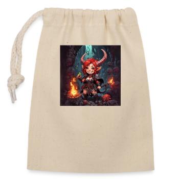 Sorcière Magie Conte de Fées Fille - Sac cadeau en coton avec cordon (14 x 20 cm) - nature - Devant
