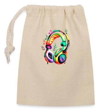 Kopfhörer Sänger Gesang Musiker Gamer Musik hören - Verschließbarer Geschenkbeutel aus Baumwolle (14x20cm) - Natur - Vorne