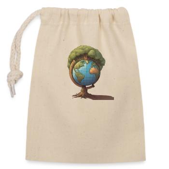 Nature Conservation - Our World & Trees (Climate) - Closable cotton gift bag (14x20cm) - nature - Front