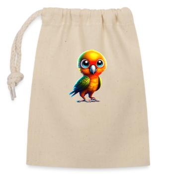 Perruche, Calopsitte, Propriétaire D’oiseau, Oiseau - Sac cadeau en coton avec cordon (14 x 20 cm) - nature - Devant