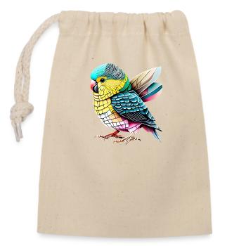 Perruche Oiseau Calopsitte Propriétaire d’oiseau - Sac cadeau en coton avec cordon (14 x 20 cm) - nature - Devant