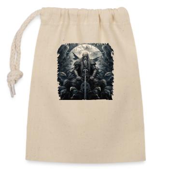 Odin Wikinger Gott Odins Raben Hugin & Munin - Verschließbarer Geschenkbeutel aus Baumwolle (14x20cm) - Natur - Vorne