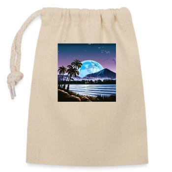 Beautiful night over Miami (Miami Collection) - Verschließbarer Geschenkbeutel aus Baumwolle (14x20cm) - Natur - Vorne