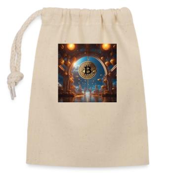Bitcoin - Verschließbarer Geschenkbeutel aus Baumwolle (14x20cm) - Natur - Vorne