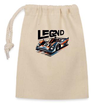 Speed Legend : Design de voiture de course dynamique - Sac cadeau en coton avec cordon (14 x 20 cm) - nature - Devant