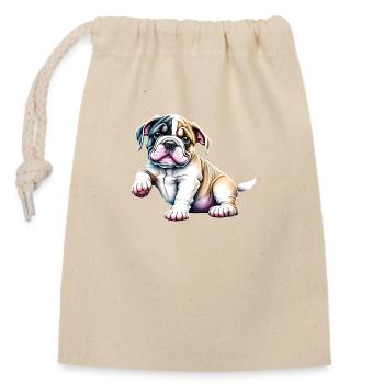 Dog Owner Dogs English Bulldog Dog Mastiff - Closable cotton gift bag (14x20cm) - nature - Front