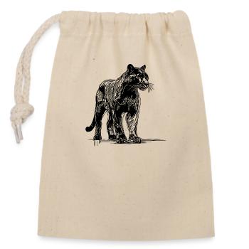 Elegant jungle animal big cat big cat big cat - Closable cotton gift bag (14x20cm) - nature - Front