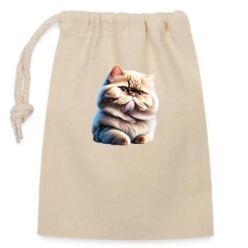 Persian Cat, Tomcat, Domestic Cat, Cat, Cat Owner - Closable cotton gift bag (14x20cm) - nature - Front