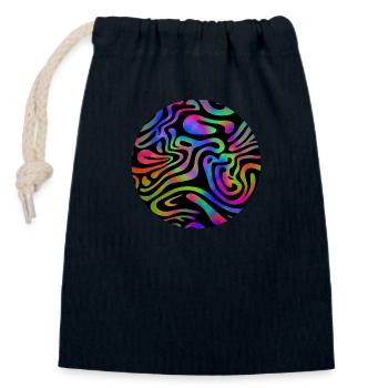 Acid Wave Ästhetische Farben - Verschließbarer Geschenkbeutel aus Baumwolle (14x20cm) - Navy - Vorne