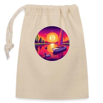 Bitcoin Sunset : un art numérique unique et coloré - Sac cadeau en coton avec cordon (14 x 20 cm) - nature - Devant
