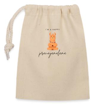 Conception de méditation Pranayamalama Yoga Asana - Sac cadeau en coton avec cordon (14 x 20 cm) - nature - Devant