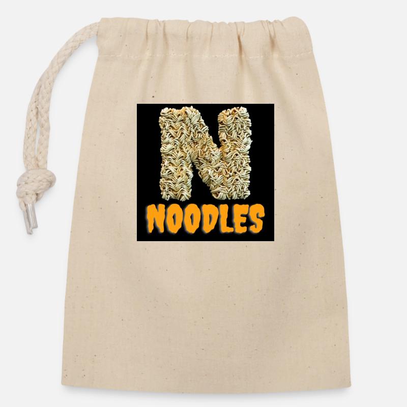 Noodles - Verschließbarer Geschenkbeutel aus Baumwolle (14x20cm) - Natur