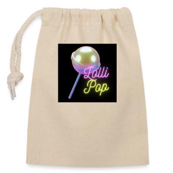 Lolli Pop - Verschließbarer Geschenkbeutel aus Baumwolle (14x20cm) - Natur - Vorne