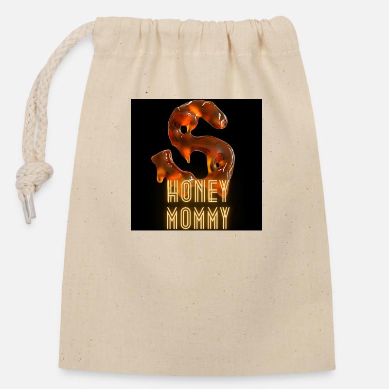 Honey Mommy - Verschließbarer Geschenkbeutel aus Baumwolle (14x20cm) - Natur