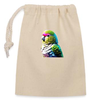 Perruche Bird Propriétaire d’oiseau Calopsitte - Sac cadeau en coton avec cordon (14 x 20 cm) - nature - Devant