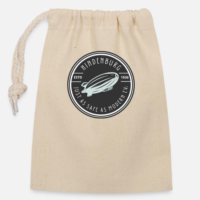 Hindenburg - Closable cotton gift bag (14x20cm) - nature