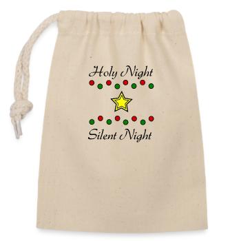 Holy night - Closable cotton gift bag (14x20cm) - nature - Front