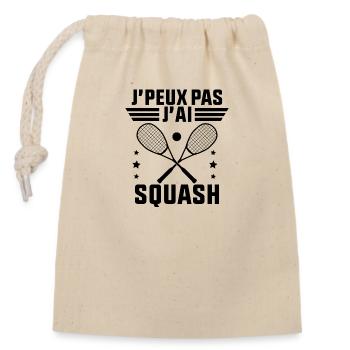 Je peux Pas J'ai Squash idée Cadeau Squash - Sac cadeau en coton avec cordon (14 x 20 cm) - nature - Devant