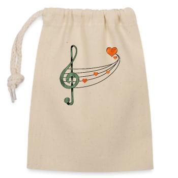 Music - Closable cotton gift bag (14x20cm) - nature - Front