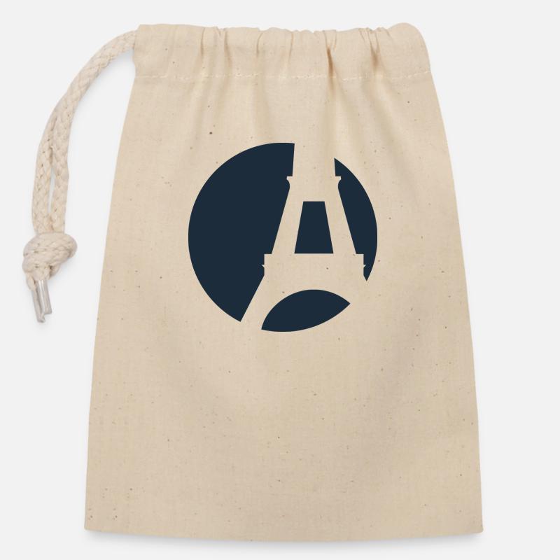 The Eiffel Tower Paris blue silhouette - Closable cotton gift bag (14x20cm) - nature